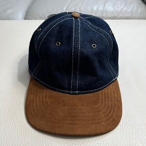 NWT - J. Crew Denim Baseball Cap with Suede Leather Brim